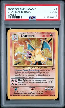 2000 POKEMON BASE SET 2 #4 CHARIZARD-HOLO PSA 2 - Image 1