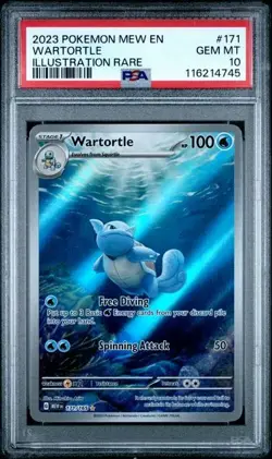 2023 POKEMON MEW EN-151 ILLUSTRATION RARE #171 WARTORTLE PSA 10 - Image 1
