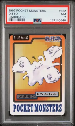 1997 POCKET MONSTERS CARDDASS #132 DITTO PSA 7 - Image 1