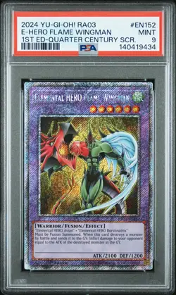 2024 YU-GI-OH! RA03-QUARTER CENTURY BONANZA ELEMENTAL HERO FLAME WINGMAN PSA 9 - Image 1