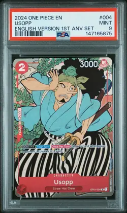 2024 ONE PIECE ENGLISH VERSION 1ST ANNIVERSARY SET #004 USOPP PSA 9 - Image 1