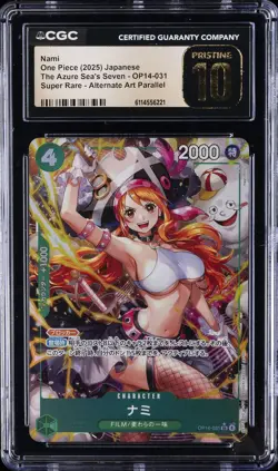 2025 ONE PIECE JPN THE AZURE SEA'S SEVEN ALT ART #OP14-031 NAMI CGC 10 PRISTINE - Image 1