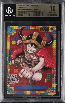 2025 ONE PIECE PROMOS JAPANESE PREMIUM COLLECTION #P110 MONKEY.D.LUFFY P BGS 10 - Image 1