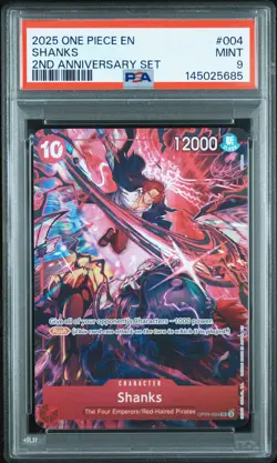 2025 ONE PIECE ENGLISH VERSION 2ND ANNIVERSARY SET #004 SHANKS PSA 9 - Image 1