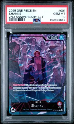 2025 ONE PIECE ENGLISH VERSION 2ND ANNIVERSARY SET #001 SHANKS PSA 10 - Image 1