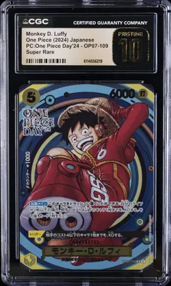2024 ONE PIECE JPN PC ONE PIECE DAY '24 #OP07-109 MONKEY D LUFFY CGC 10 PRISTINE - Image 1