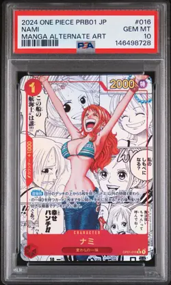 2024 ONE PIECE JPN PRB01-PREMIUM BOOSTER MANGA ALTERNATE ART #016 NAMI PSA 10 - Image 1