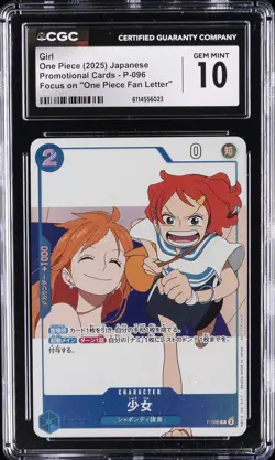 2025 ONE PIECE JAPANESE PROMO "ONE PIECE FAN LETTER" #P-096 GIRL CGC 10 - Image 1