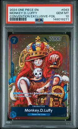 2024 ONE PIECE PROMOS CONVENTION EXCLUSIVE-FOIL #043 MONKEY D. LUFFY PSA 10 - Image 1