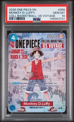2026 ONE PIECE PROMOS COLLEGE BASKETBALL : US VOYAGE MONKEY D. LUFFY PSA 10 - Image 1