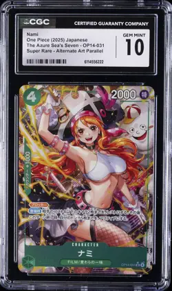 2025 ONE PIECE JPN THE AZURE SEA'S SEVEN ALTERNATE ART #OP14-031 NAMI CGC 10 - Image 1