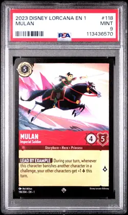 2023 DISNEY LORCANA EN 1-THE FIRST CHAPTER #118 MULAN IMPERIAL SOLDIER PSA 9 - Image 1