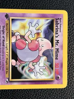 Sabrina's Mr. Mime 94/132 Gym Heroes 1st Edition Pokemon Card NM Condition - Image 3