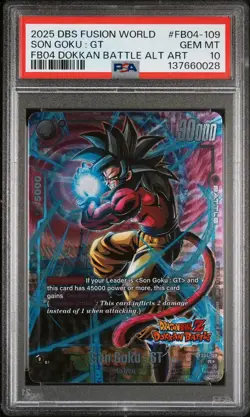 2025 DRAGON BALL SUPER CARD GAME FUSION WORLD NEW ADVENTURE SON GOKU : GT PSA 10 - Image 1