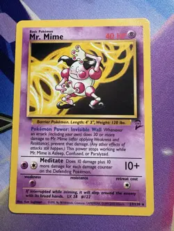 Pokemon TCG Mr. Mime Base Set 2 Non-Holo Card 27/130 Vintage WOTC MP - Image 1