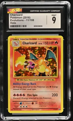 (CGC 9) Pokemon Card - 2016 Charizard 11/108 - XY Evolutions Base Set Reprint - Image 1