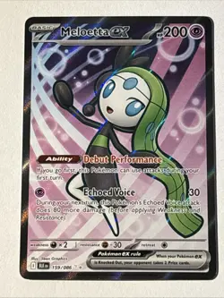 Pokemon TCG Black Bolt Meloetta EX Full Art Ultra Rare Card 159/086 - Image 1