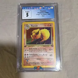 Pokemon Flareon Jungle 1st Edition Holo Rare CGC 5 3/64 1999 Card - Image 1