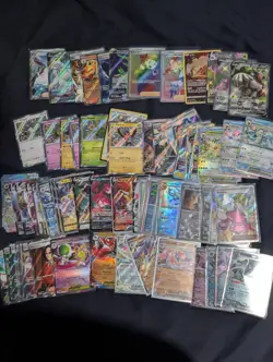 Pokemon Tcg Card Lot V, Vstar, Vmax, Ex, Rainbows, 74 Cards. Ultra Rares Only. - Image 1