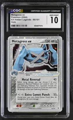 CGC 10 GEM MINT Metagross ex 2004 EX Hidden Legends 95/101 Holo Pokemon Card - Image 1