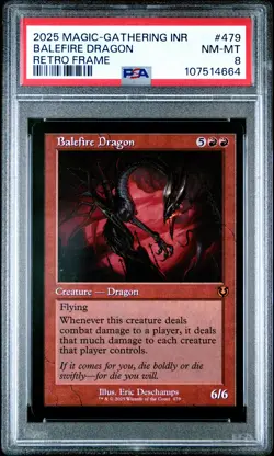 2025 MTG INNISTRAD REMASTERED RETRO FRAME #479 BALEFIRE DRAGON PSA 8 - Image 1