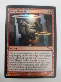 MTG Bling - Foil - Fiery Gambit - Mystery Booster - Mirrodin -J249 - Image 1