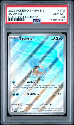 2023 POKEMON MEW EN-151 ILLUSTRATION RARE #170 SQUIRTLE PSA 10 - Image 1