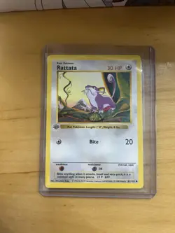 Pokemon Rattata 1st Edition Shadowless Regular Card 061/102 Base Set LP - Image 1