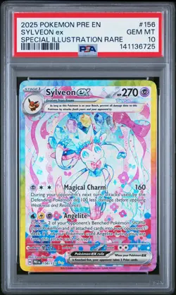 2025 POKEMON PRE EN-PRISMATIC EVOLUTIONS #156 SYLVEON EX PSA 10 - Image 1