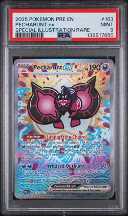 2025 POKEMON PRISMATIC EVOLUTIONS SPECIAL ILLUSTRATION RARE PECHARUNT EX PSA 9 - Image 1