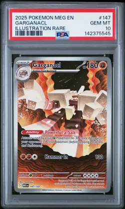 2025 POKEMON MEG EN-MEGA EVOLUTION ILLUSTRATION RARE #147 GARGANACL PSA 10 - Image 1