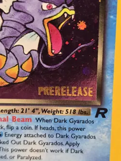 Pokemon TCG Dark Gyarados 8/82 Team Rocket Prerelease Holo Rare LP+ - Image 2