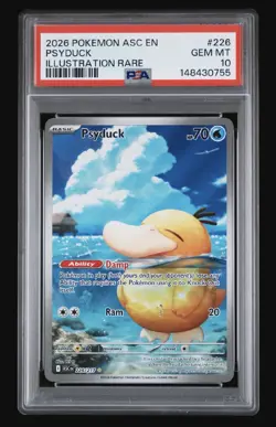 2026 POKEMON ASC EN-ASCENDED HEROES ILLUSTRATION RARE #226 PSYDUCK PSA 10 - Image 1