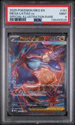 2025 POKEMON MEGA EVOLUTION SPECIAL ILLUSTRATION RARE #181 MEGA LATIAS EX PSA 9 - Image 1