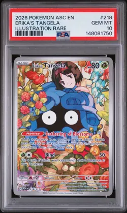 2026 POKEMON ASC EN-ASCENDED HEROES ILLUSTRATION RARE ERIKA'S TANGELA PSA 10 - Image 1