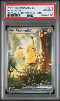 2026 POKEMON ASCENDED HEROES SPECIAL ILLUSTRATION RARE #276 PIKACHU EX PSA 10 - Image 1