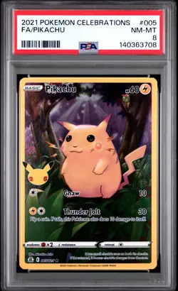 2021 POKEMON CELEBRATIONS #005 FULL ART/PIKACHU PSA 8 - Image 1
