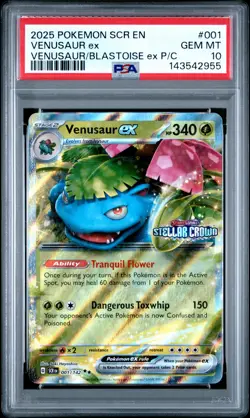 2025 POKEMON SCR EN-STELLAR CROWN PREMIUM COLLECTION #001 VENUSAUR EX PSA 10 - Image 1