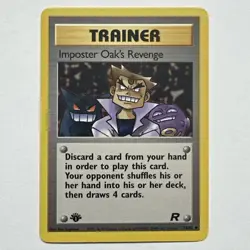 1999 Pokemon Trainer Imposter Oak's Revenge Team Rocket 1st Edition 76/82 - Image 1