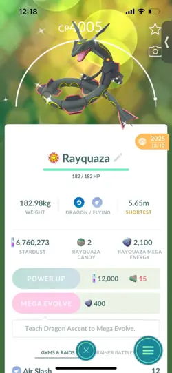Pokemon Go Shiny Legendary Rayquaza ( High CP ) - Image 1