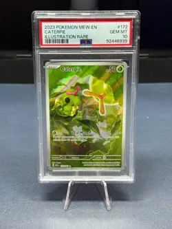 2023 POKEMON MEW EN-151 ILLUSTRATION RARE #172 CATERPIE PSA 10 - Image 1