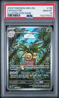 2025 POKEMON MEG EN-MEGA EVOLUTION ILLUSTRATION RARE #135 EXEGGUTOR PSA 10 - Image 1
