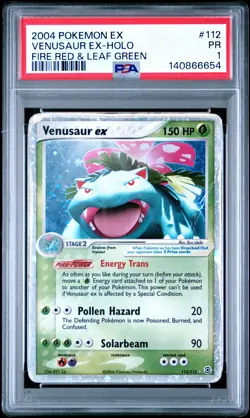 2004 POKEMON EX FIRE RED & LEAF GREEN #112 VENUSAUR EX-HOLO PSA 1 - Image 1