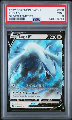 2022 POKEMON SWORD & SHIELD SILVER TEMPEST #138 LUGIA V PSA 9 - Image 1