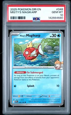 2025 POKEMON DRI EN-DESTINED RIVALS #048 MISTY'S MAGIKARP PSA 10 - Image 1