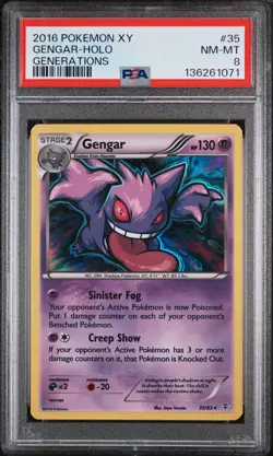 2016 POKEMON XY GENERATIONS #35 GENGAR-HOLO PSA 8 - Image 1