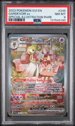 2023 POKEMON SCARLET & VIOLET SPECIAL ILLUSTRATION RARE #245 GARDEVOIR EX PSA 8 - Image 1