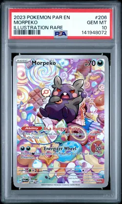 2023 POKEMON PAR EN-PARADOX RIFT ILLUSTRATION RARE #206 MORPEKO PSA 10 - Image 1