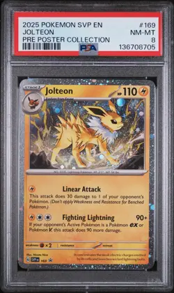 2025 POKEMON SVP PROMO PRISMATIC EVOLUTIONS POSTER COLLECTION #169 JOLTEON PSA 8 - Image 1