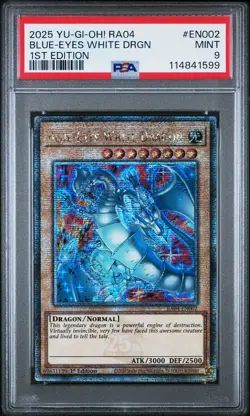 2025 YU-GI-OH! QUARTER CENTURY STAMPEDE 1ST EDITION BLUE-EYES WHITE DRAGON PSA 9 - Image 1